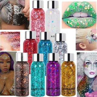 Foto 3 | 3 Body Glitter Iluminador Maquillaje Cabello Cuerpo Brillos Paquete 1
