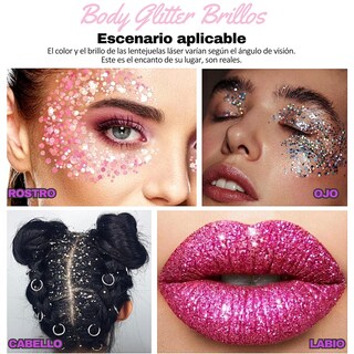 Foto 4 | 3 Body Glitter Iluminador Maquillaje Cabello Cuerpo Brillos Paquete 1