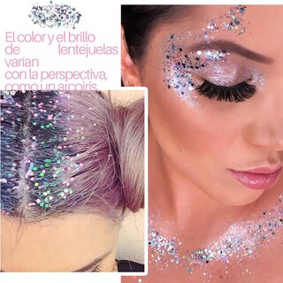 Foto 5 | 3 Body Glitter Iluminador Maquillaje Cabello Cuerpo Brillos Paquete 1