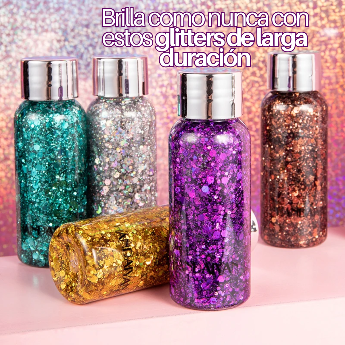 Foto 6 | 3 Body Glitter Iluminador Maquillaje Cabello Cuerpo Brillos Paquete 1