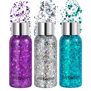 Foto 1 | 3 Body Glitter Maquillaje Iluminador Cabello Cuerpo Brillos Paquete 2
