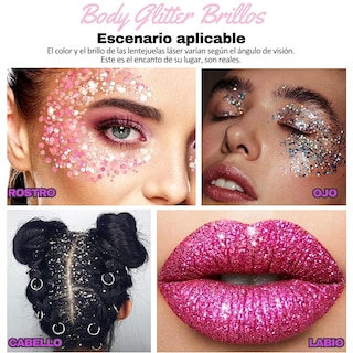 Foto 4 | 3 Body Glitter Maquillaje Iluminador Cabello Cuerpo Brillos Paquete 2