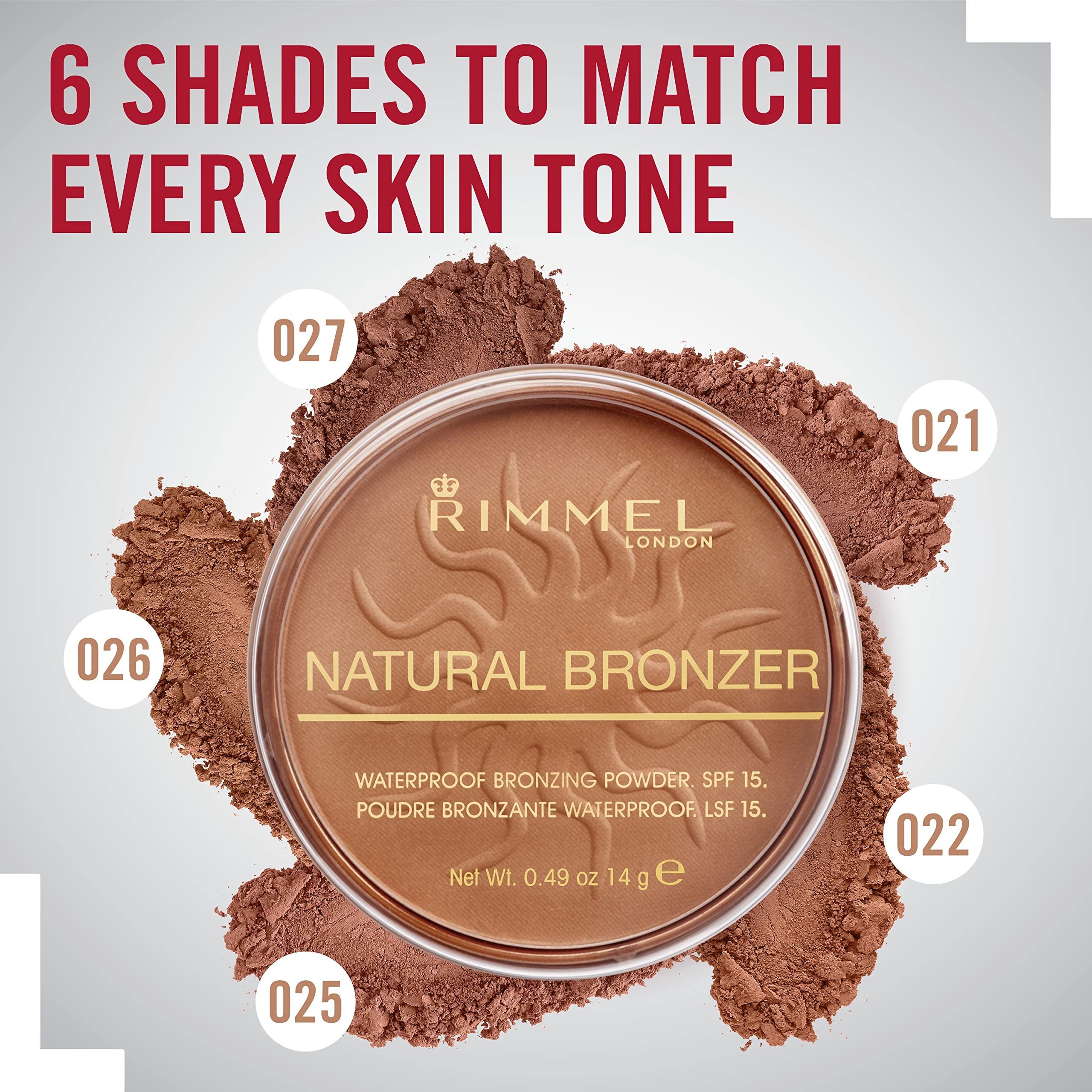 Foto 3 pulgar | Bronzer Rimmel London Natural 021 Sun Light, Acabado Mate, 14 Ml - Venta Internacional.