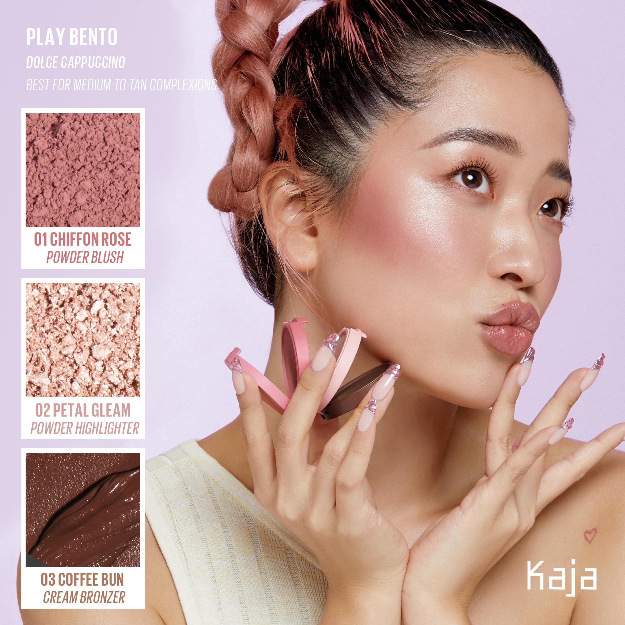Foto 3 pulgar | Colorete E Iluminador Palette Kaja Play Bento Dolce Cappuccino - Venta Internacional.