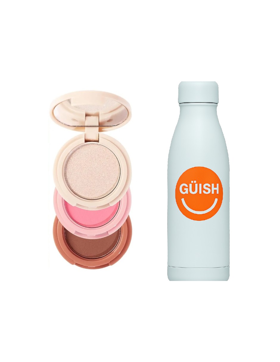 Set Maquillaje 3 En 1 En Polvo Contorno Iluminador + Gratis Termo Güish De Regalo