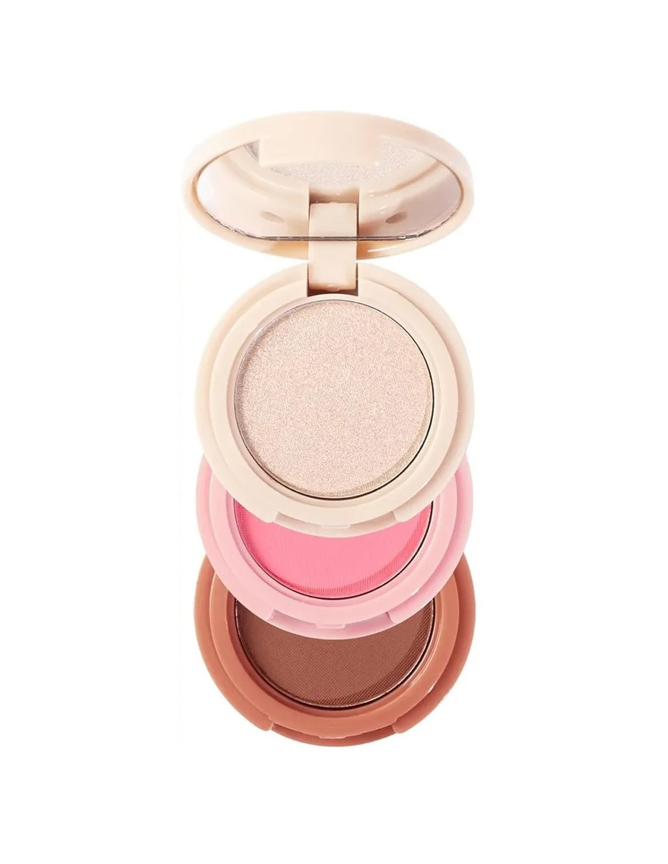 Foto 3 pulgar | Set Maquillaje 3 En 1 En Polvo Contorno Iluminador + Gratis Termo Güish De Regalo