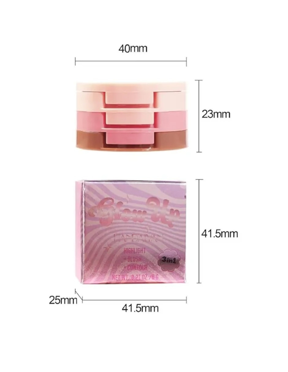 Foto 5 pulgar | Set Maquillaje 3 En 1 En Polvo Contorno Iluminador + Gratis Termo Güish De Regalo