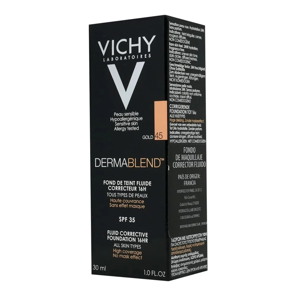 Foto 2 pulgar | Maquillaje Vichy Dermablend 45 Gold 30 Ml