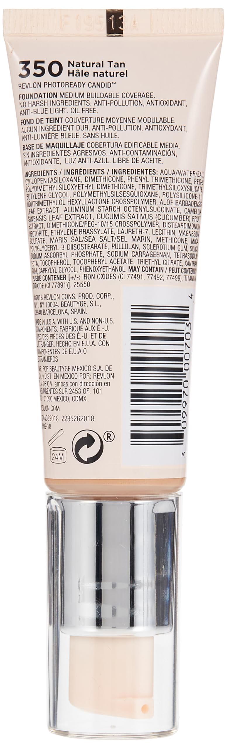 Foto 3 pulgar | Base De Maquillaje Revlon Photoready Candid Natural Finish 350 Ml - Venta Internacional.