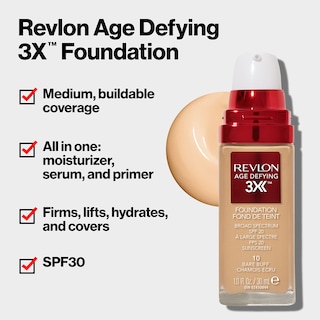 Foto 2 | Base de Maquillaje Revlon Age Defying 3x Reafirmante Spf 20 30 ml - Venta Internacional