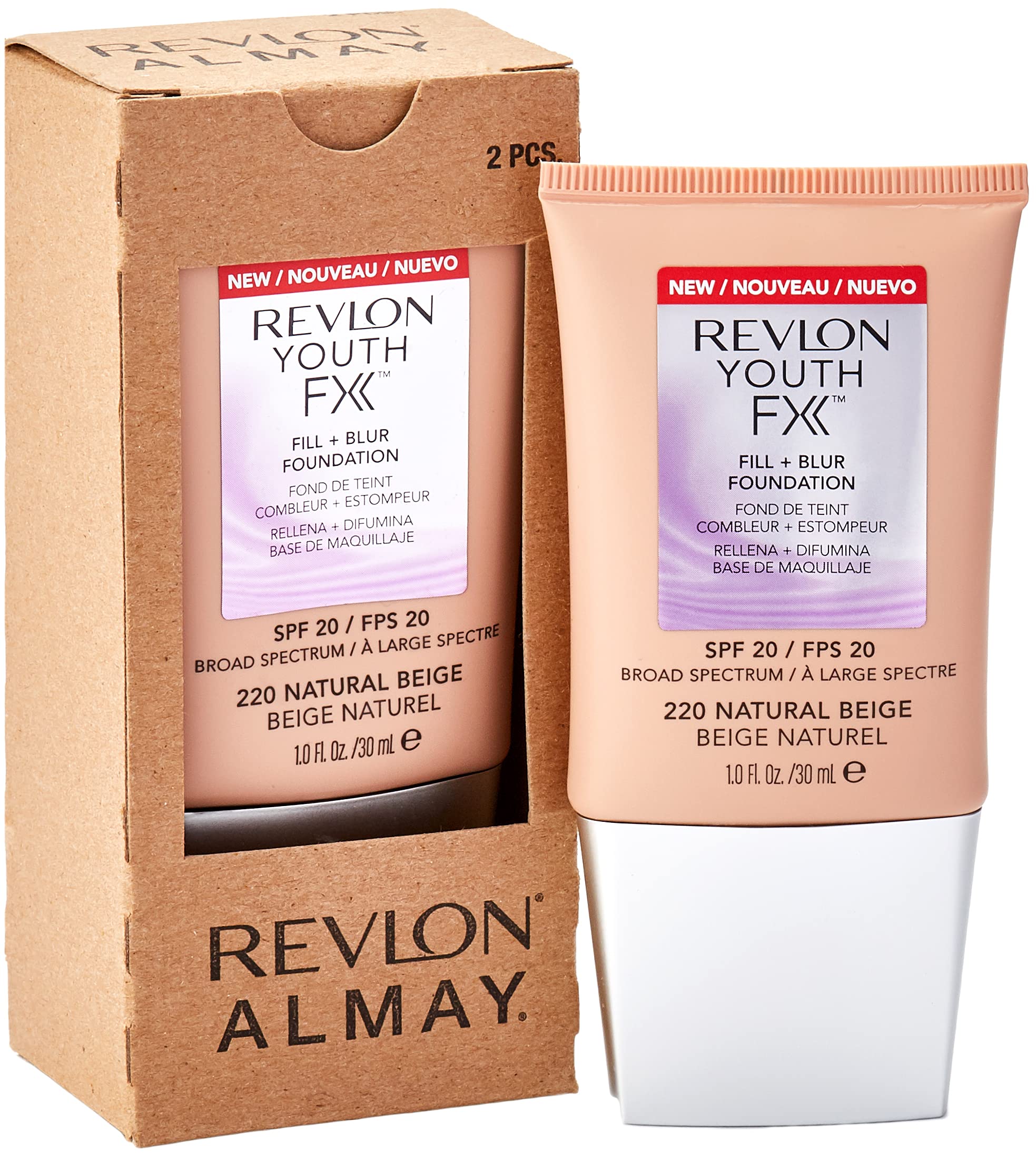 Foto 2 pulgar | Base de Maquillaje Revlon Youth Fx Fill + Blur 220 color Beige Natural 30 ml - Venta Internacional