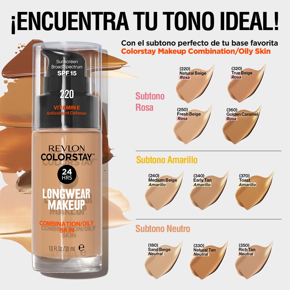 Foto 4 pulgar | Base de Maquillaje Revlon Colorstay 350 SPF 15 para Piel Mixta/Grasa - Venta Internacional