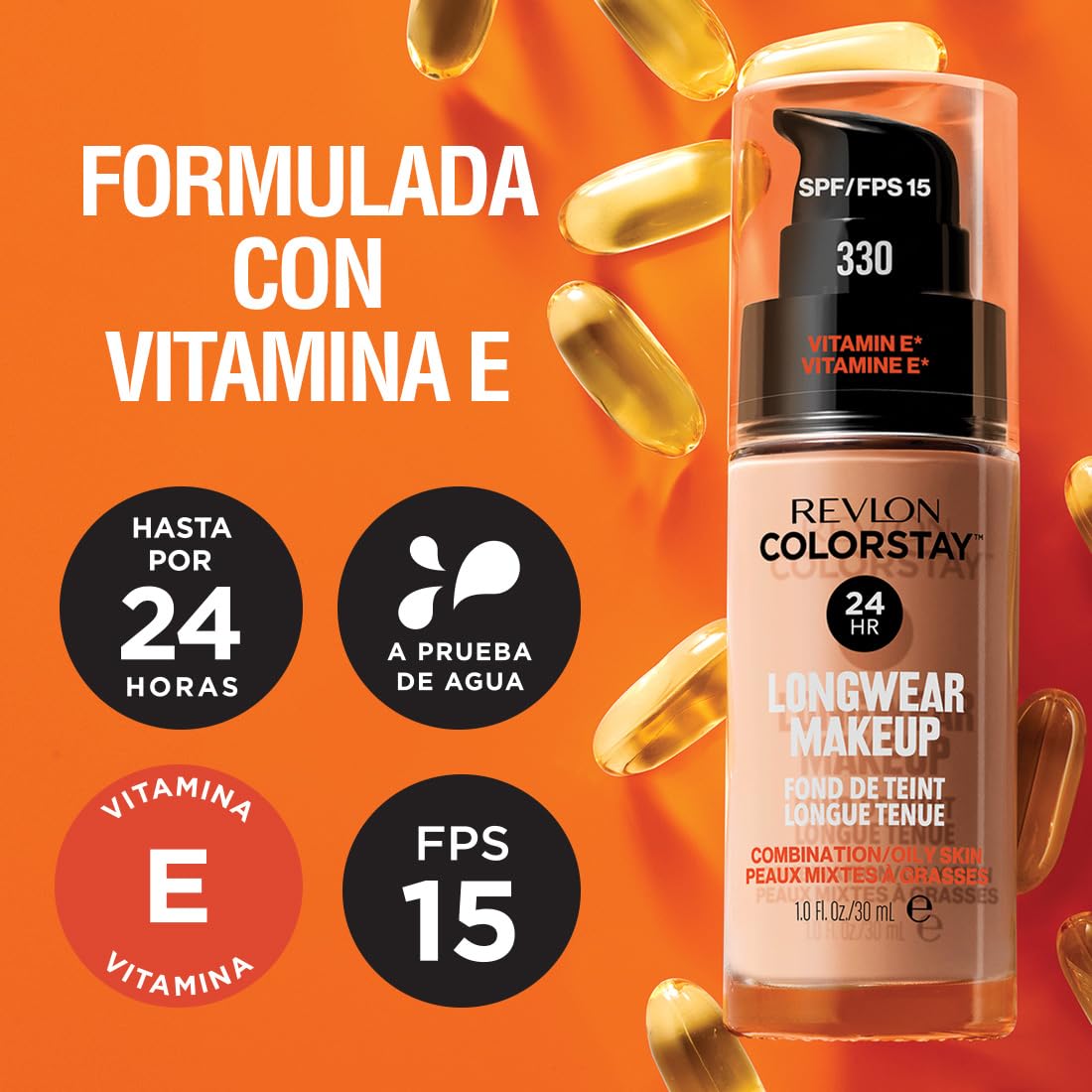 Foto 5 pulgar | Base de Maquillaje Revlon Colorstay 350 SPF 15 para Piel Mixta/Grasa - Venta Internacional