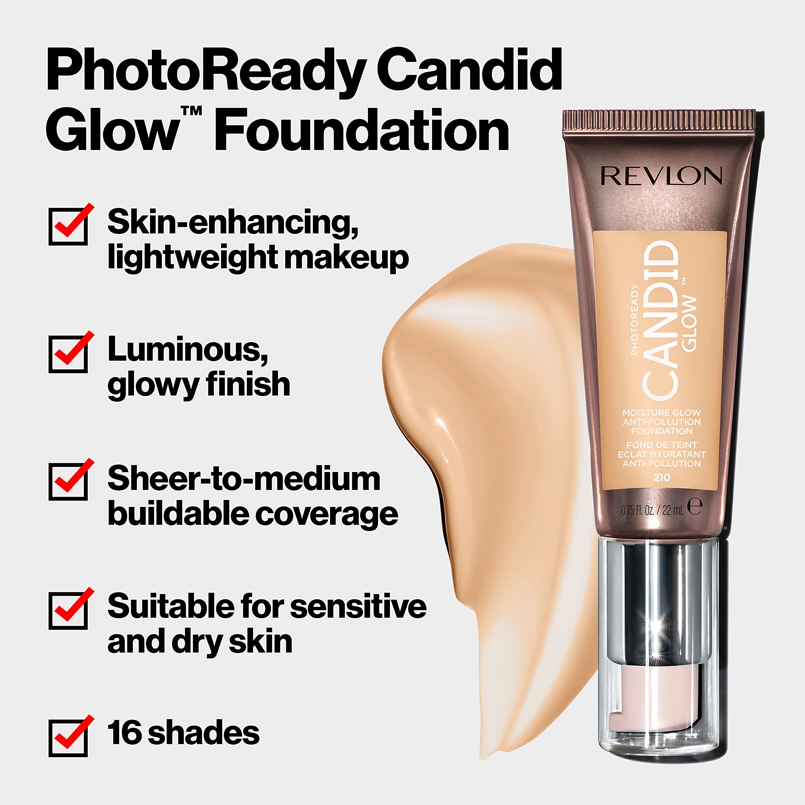Foto 4 pulgar | Base de Maquillaje Revlon Photoready Candid Glow Caramel 22 ml - Venta Internacional