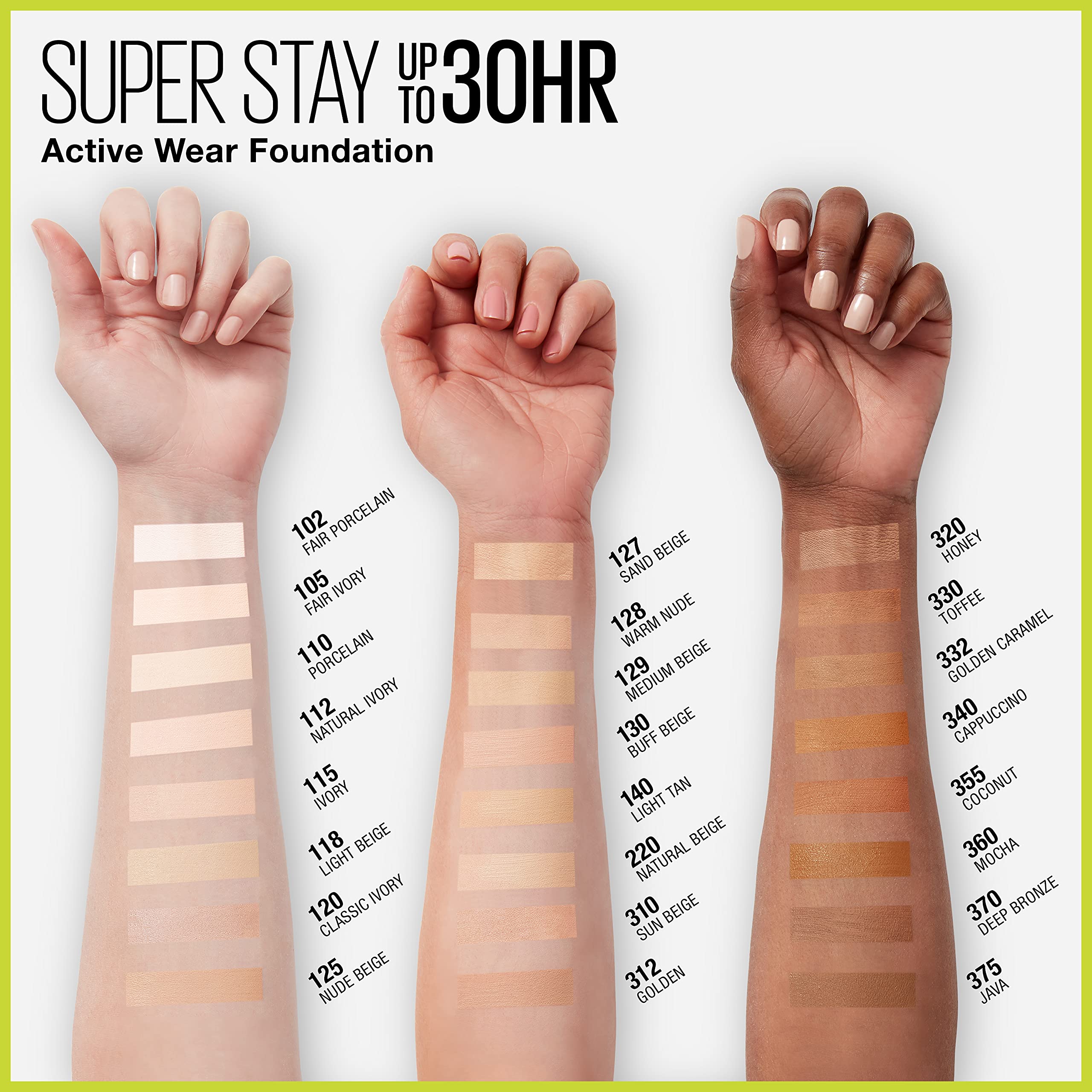 Foto 4 pulgar | Base Líquida Maybelline Super Stay De Cobertura Total Durante 30 Horas - Venta Internacional.