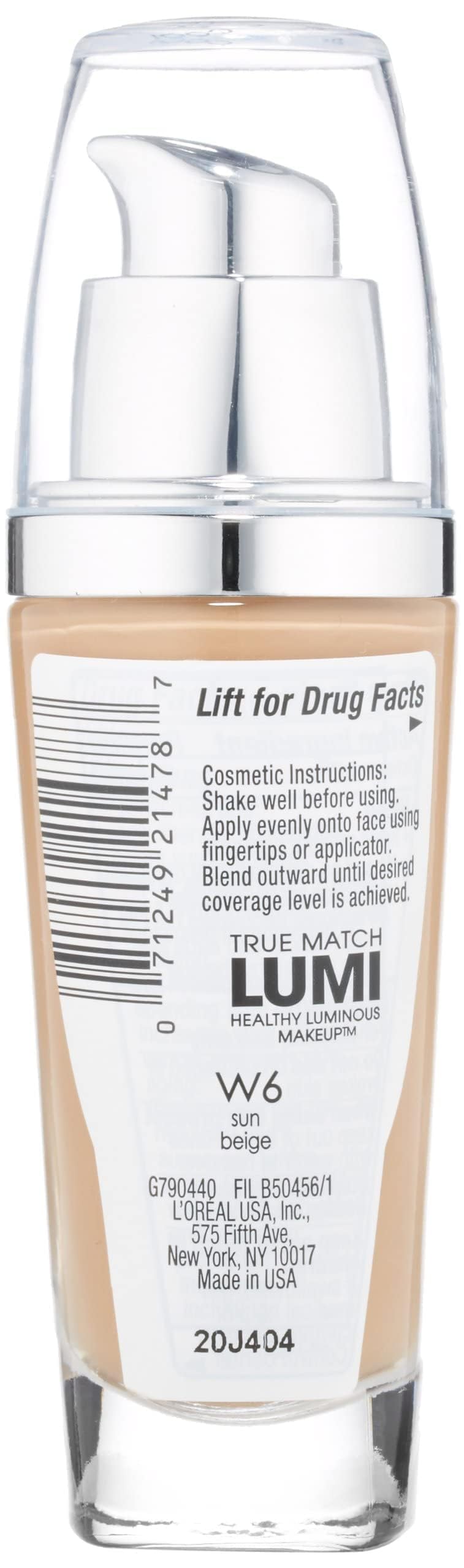 Foto 3 pulgar | Maquillaje L'oreal Paris True Match Lumi Healthy W6 Sun Beige - Venta Internacional.
