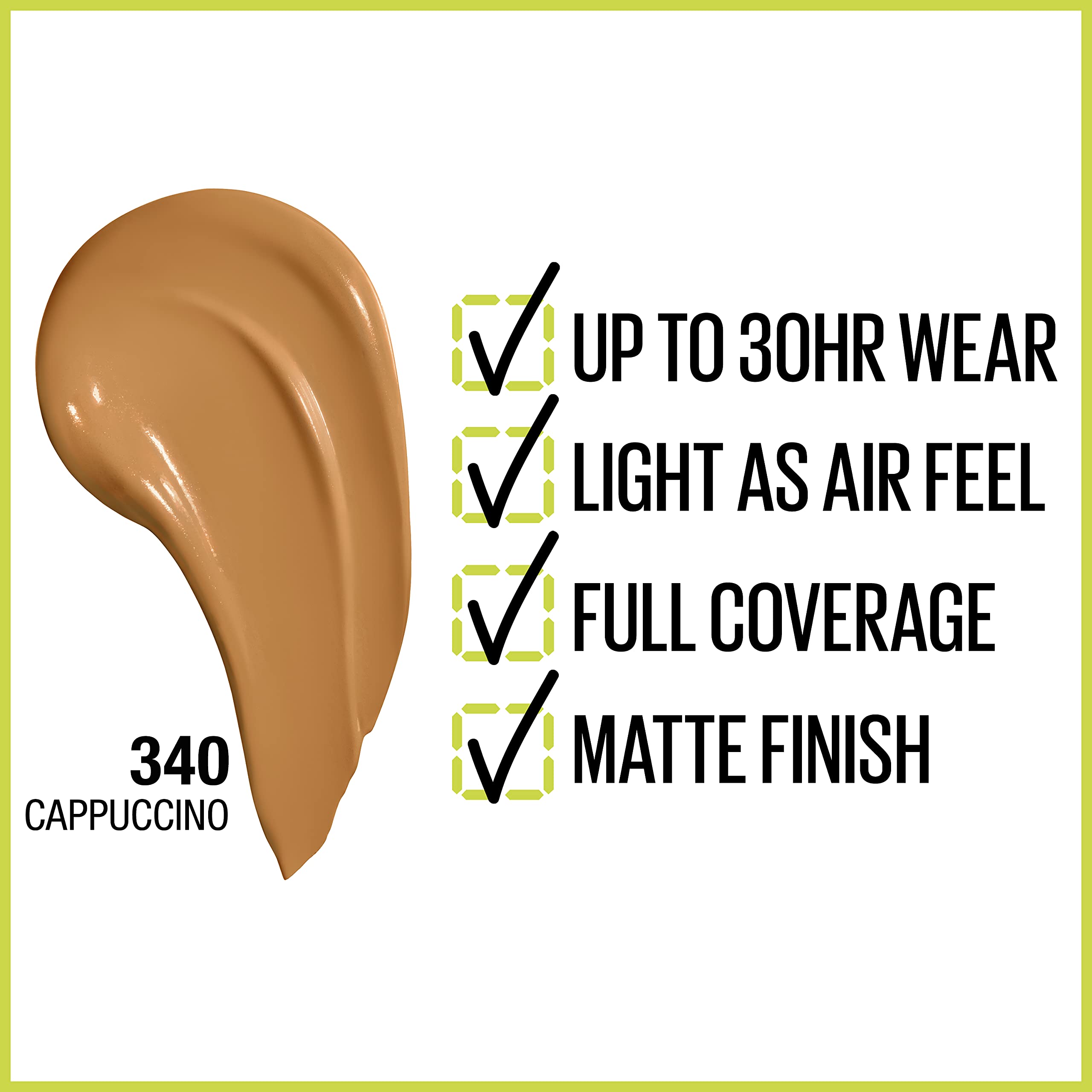 Foto 3 pulgar | Cobertura Total Liquid Foundation Maybelline Super Stay - Venta Internacional