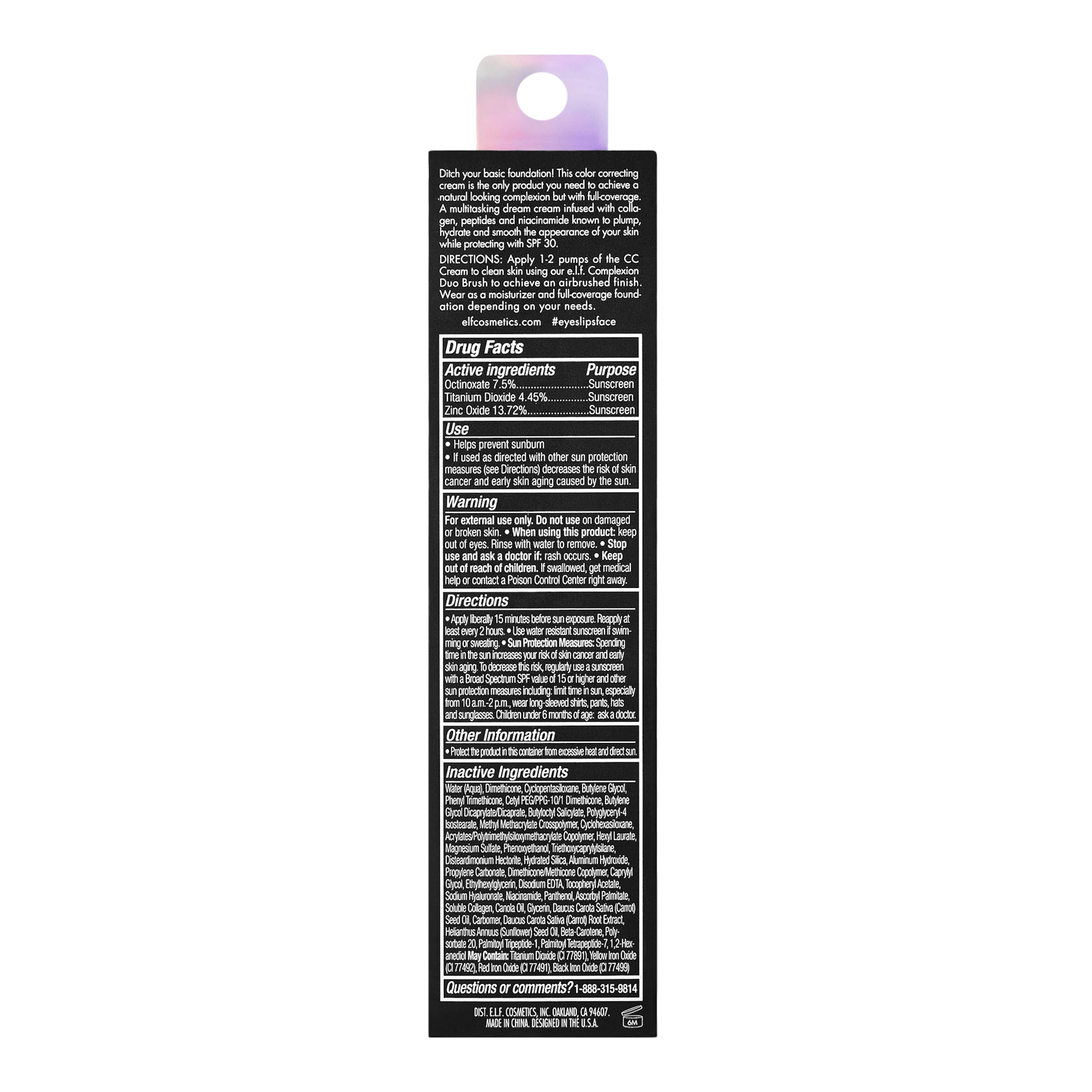 Foto 7 pulgar | Crema CC e.l.f. Camo Correctora de Color Spf 30 Bronceado 400 w 30 ml - Venta Internacional