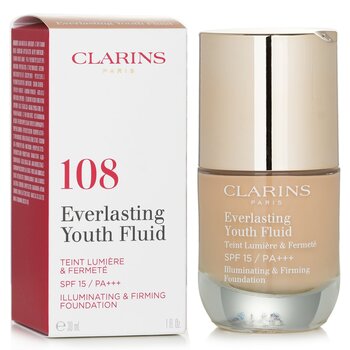 Foto 4 pulgar | Fluido Everlasting Youth De Foundation Clarins Spf 15 #108 Sand - Venta Internacional.
