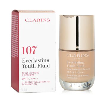 Foto 4 pulgar | Fluido Everlasting Youth De Foundation Clarins Spf 15 #107, Color Beige - Venta Internacional.