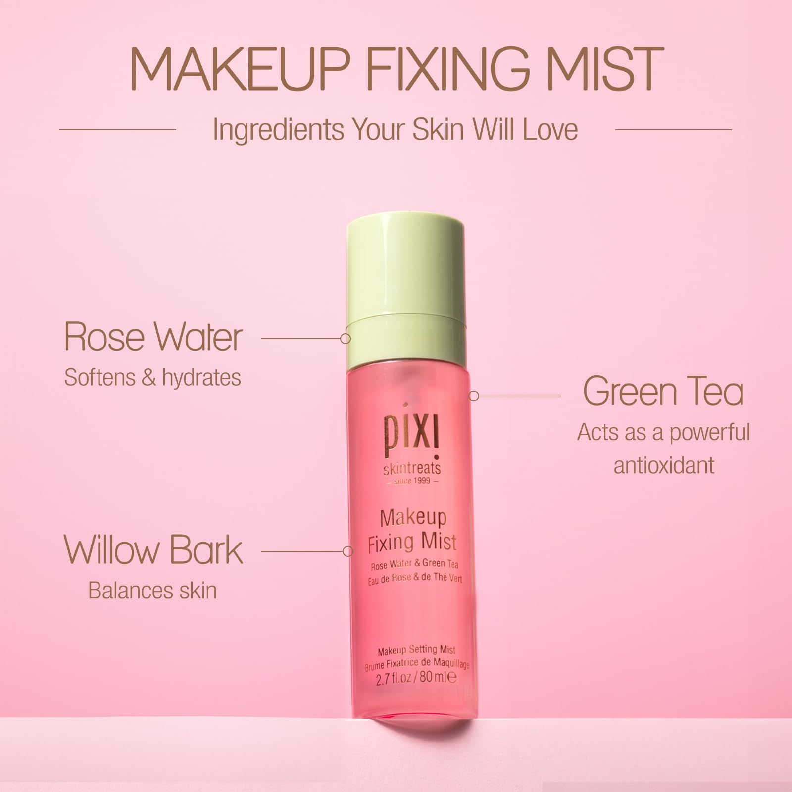 Foto 3 | Bruma Fijadora De Maquillaje Pixi Beauty, 80 Ml, Spray Fijador Integral - Venta Internacional.