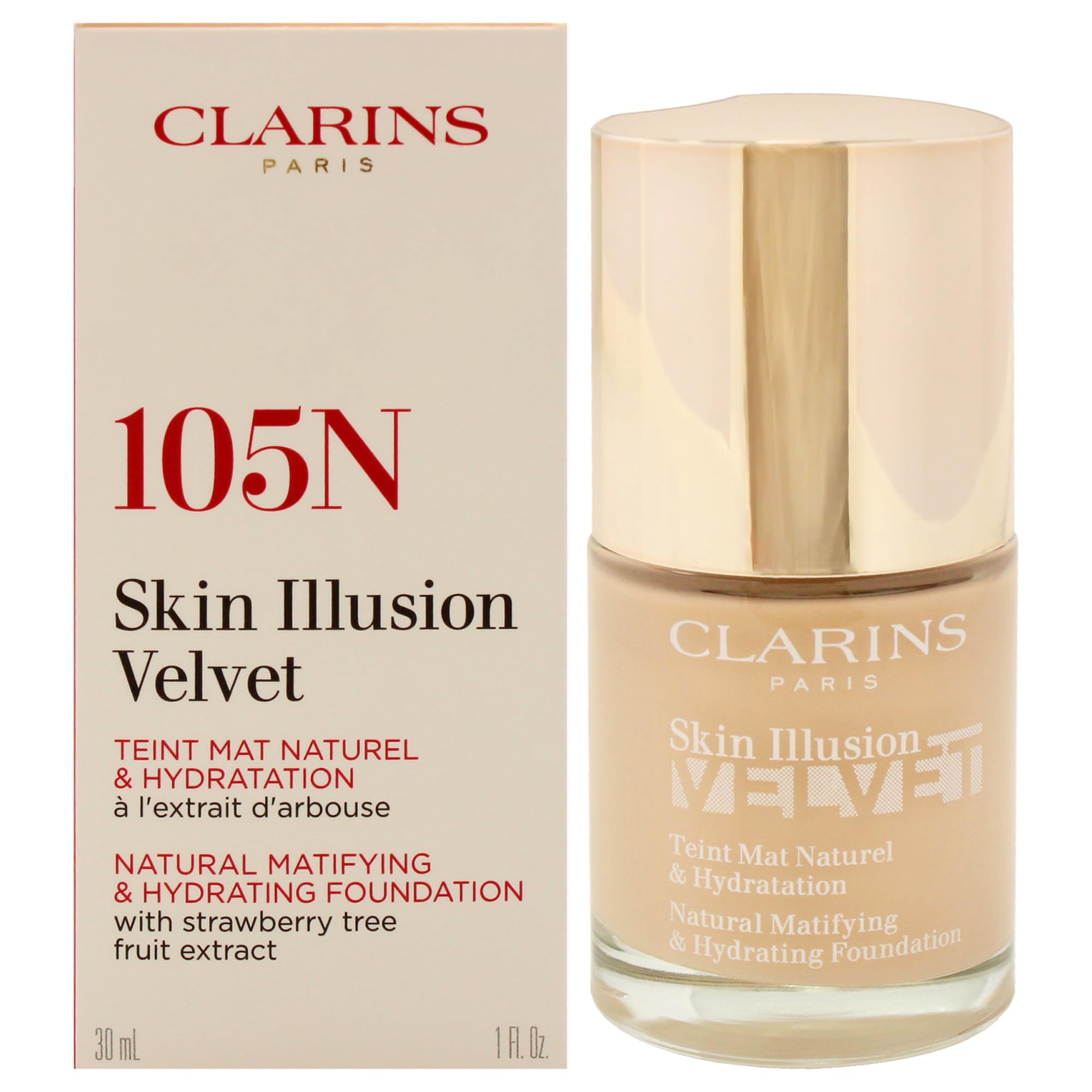 Base De Maquillaje Clarins Skin Illusion Velvet #105n 30 Ml/30 Ml - Venta Internacional.