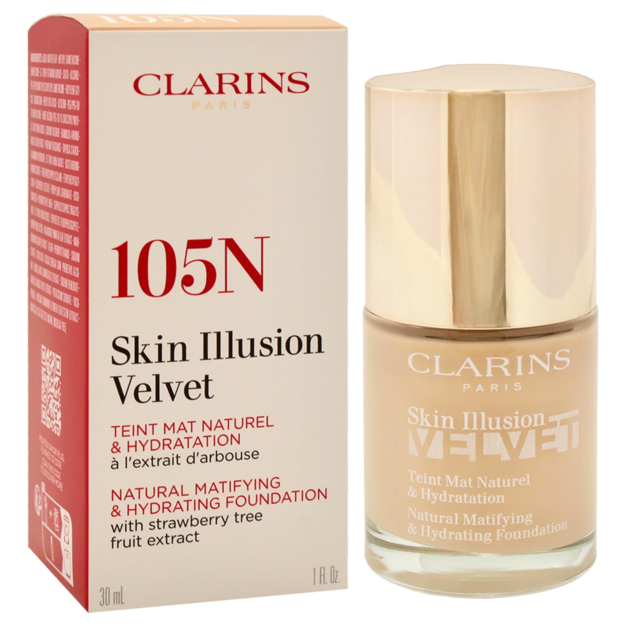 Foto 4 pulgar | Base De Maquillaje Clarins Skin Illusion Velvet #105n 30 Ml/30 Ml - Venta Internacional.