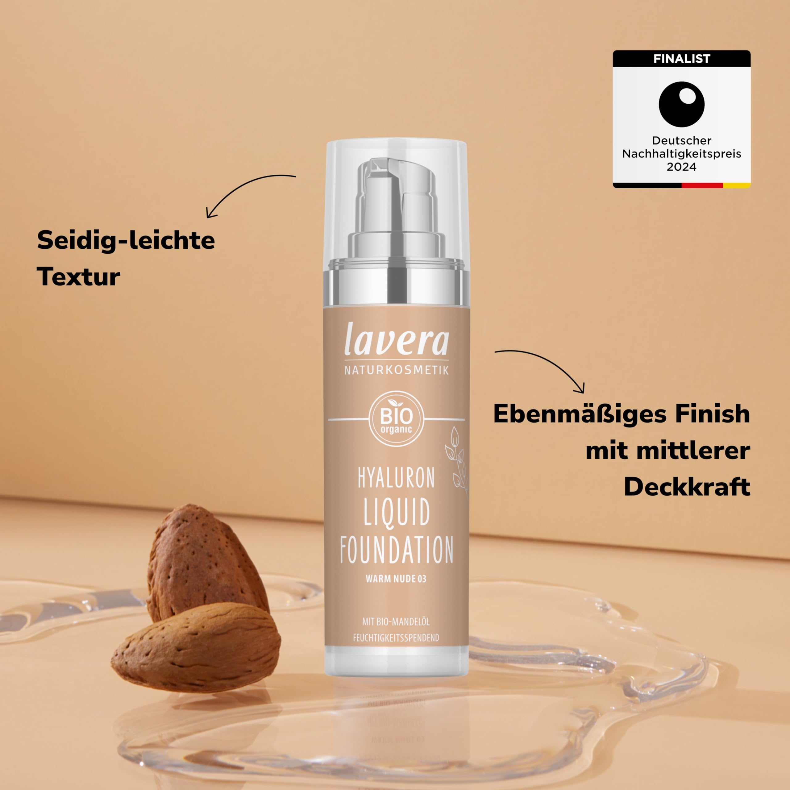 Foto 4 pulgar | Base De Maquillaje Líquida Lavera Warm Nude Hyaluron 30 Ml - Venta Internacional.