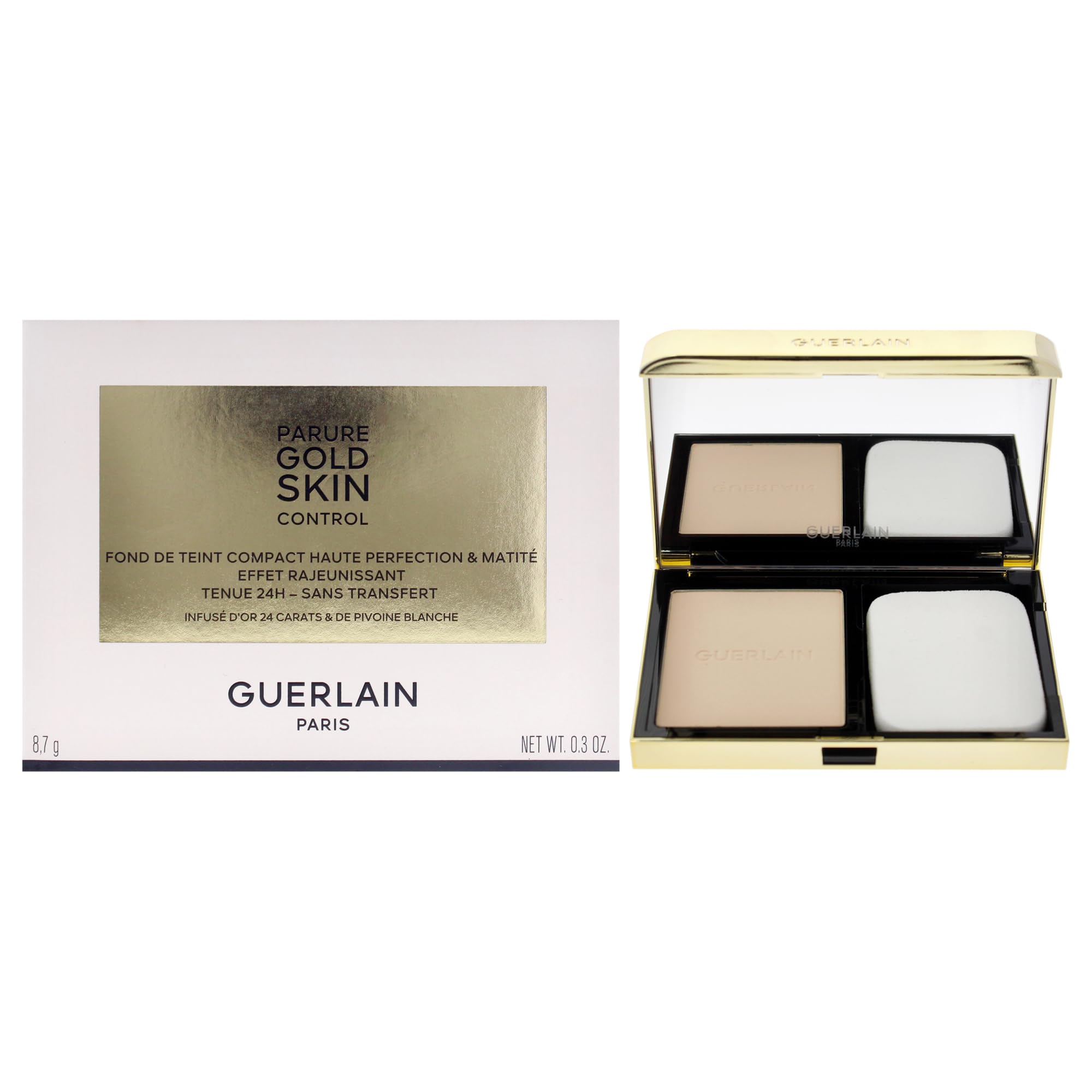 Base De Maquillaje Compacta Guerlain Parure Gold 0n, Muy Ligera, 8,8 Ml - Venta Internacional.