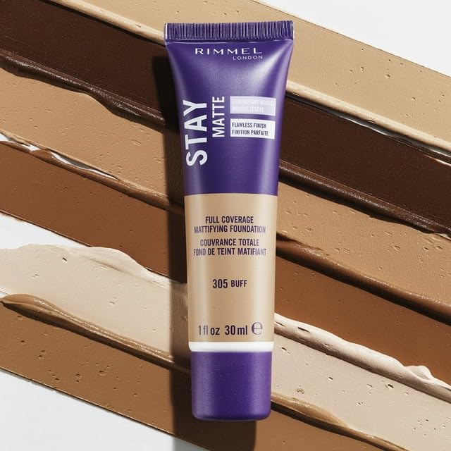 Foto 6 pulgar | Mousse Líquida Foundation Rimmel London Stay Matte 305 Buff - Venta Internacional.