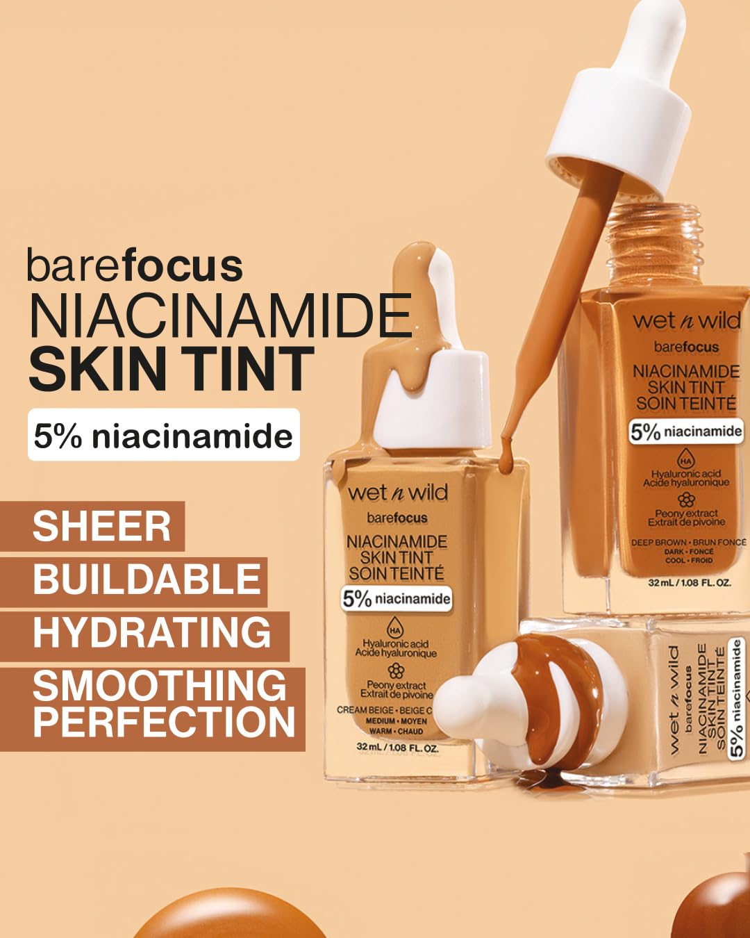 Foto 6 pulgar | Skin Tint Wet N Wild Bare Focus 5% Niacinamide Light Medium - Venta Internacional.