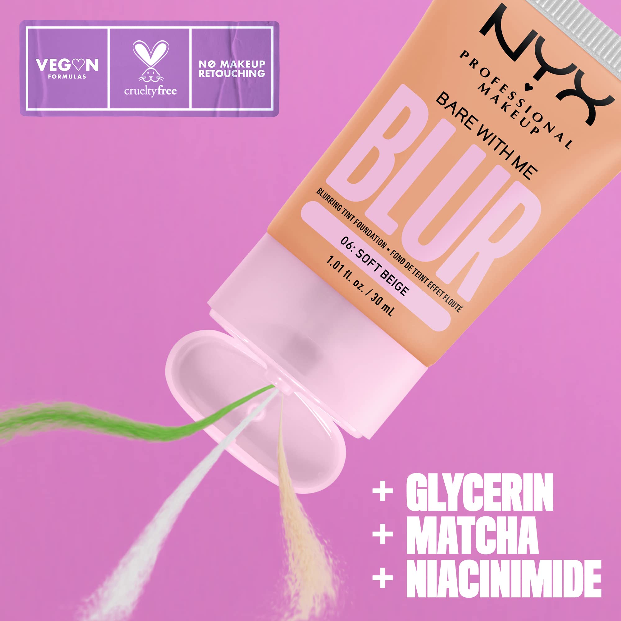 Foto 3 pulgar | Base Nyx Professional Makeup Bare With Me Soft Beige - Venta Internacional.