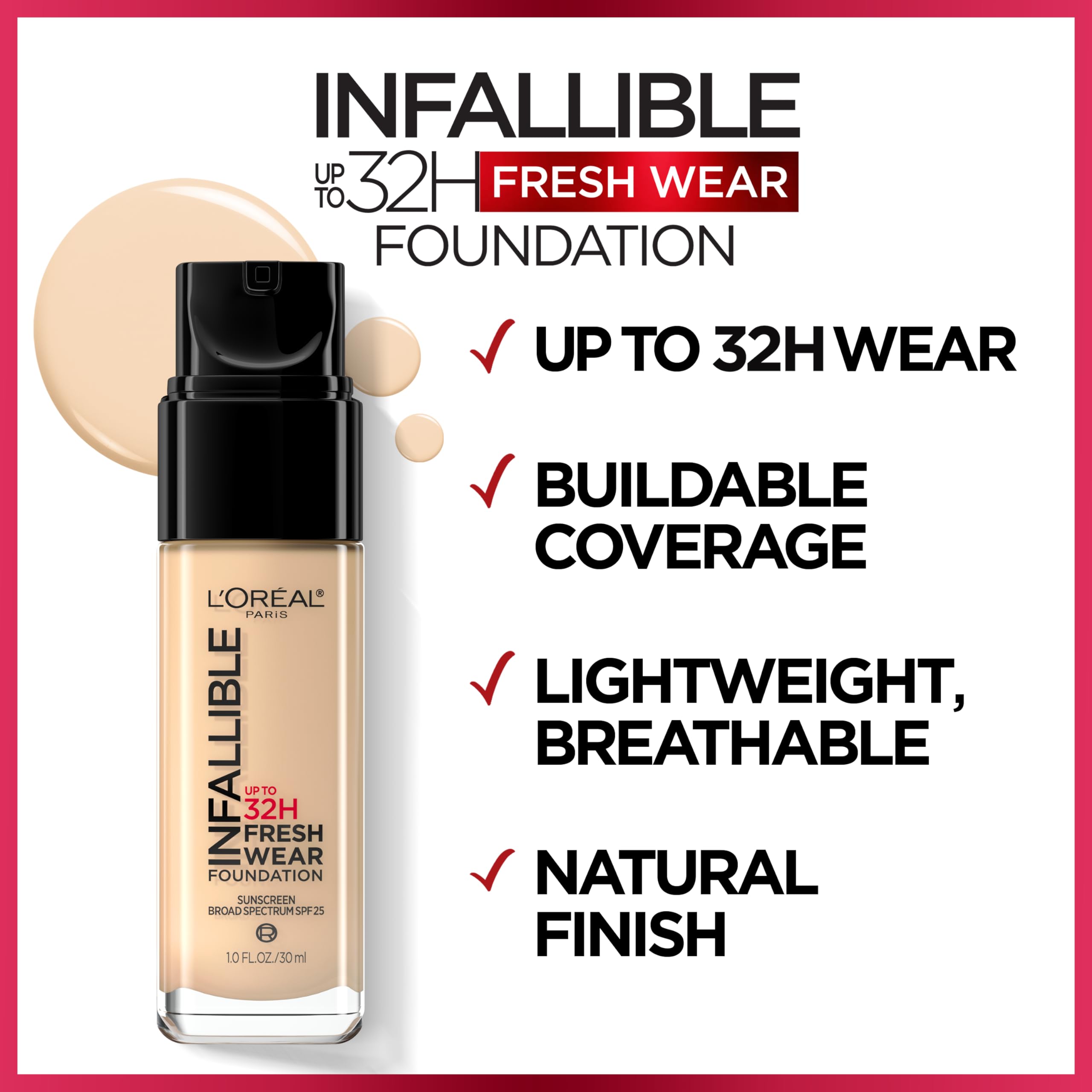Foto 4 pulgar | Base De Maquillaje L'oreal Paris Infallible Hasta 32 Horas, 30 Ml, 390 Rosas - Venta Internacional.
