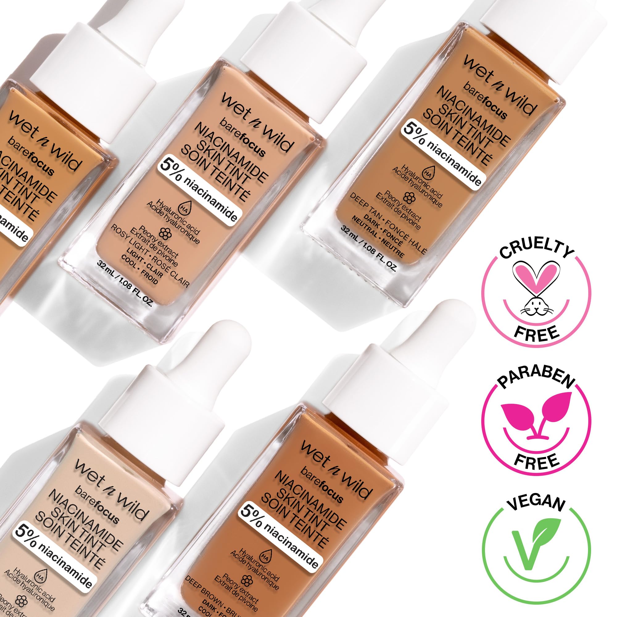 Foto 4 pulgar | Skin Tint Wet N Wild Bare Focus 5% Niacinamida Melocotón Marfil - Venta Internacional.