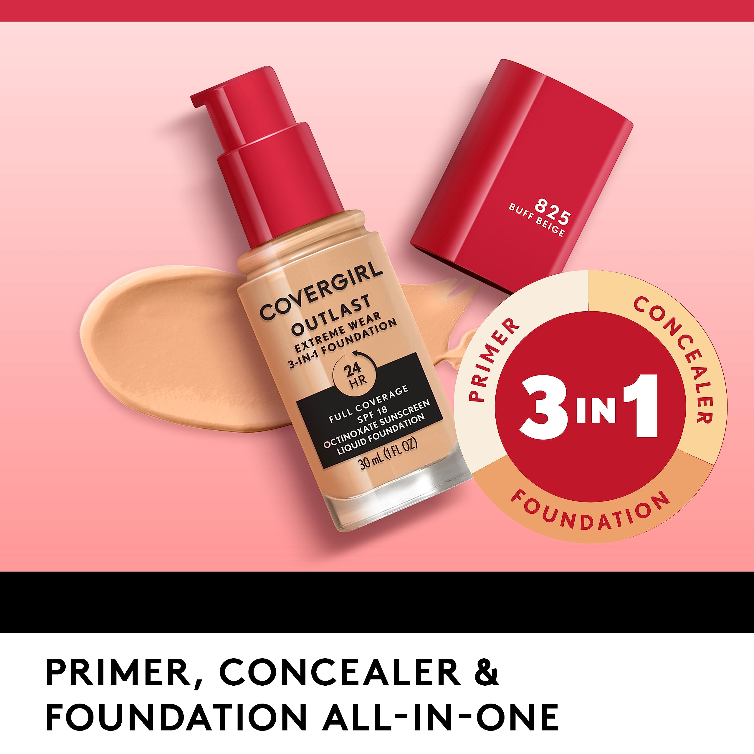 Foto 6 pulgar | Base De Maquillaje Líquida Covergirl Outlast Extreme Wear Spf18 30 Ml - Venta Internacional.