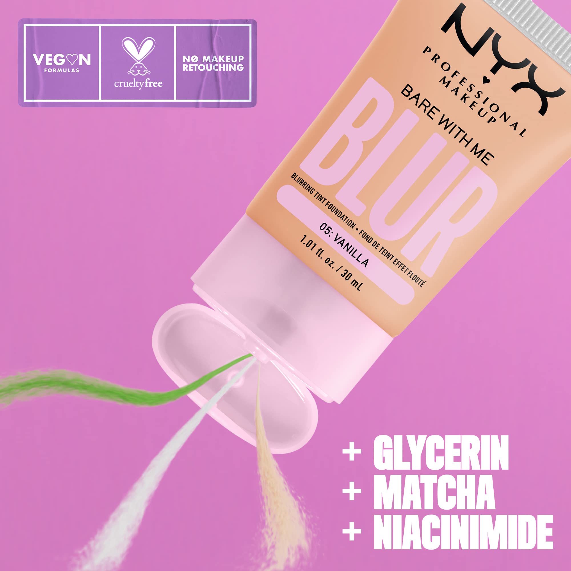 Foto 3 pulgar | Base Nyx Professional Makeup Bare With Me Blur Skin Tint - Venta Internacional.