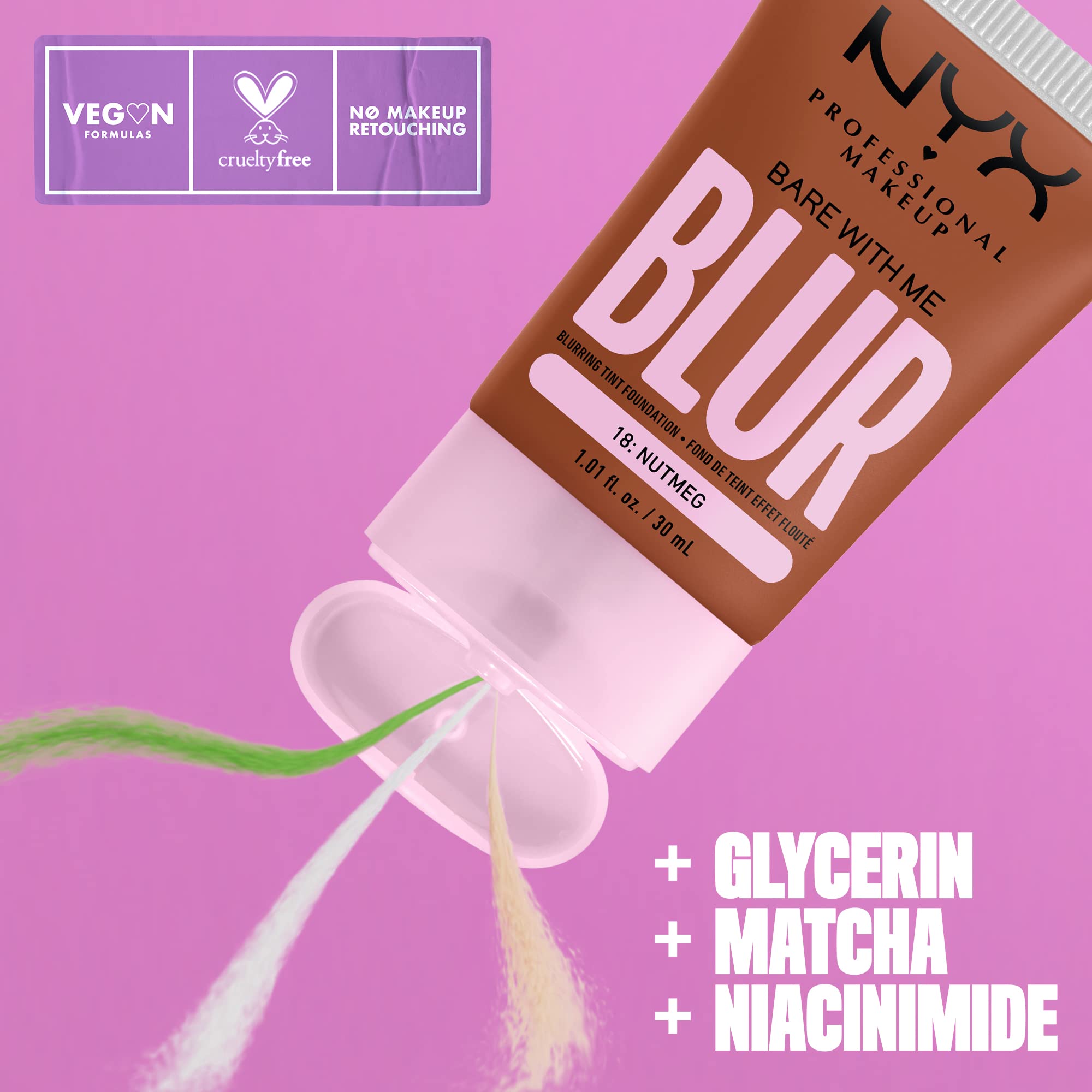 Foto 3 pulgar | Base Nyx Professional Makeup Bare With Me Nutmeg - Venta Internacional.