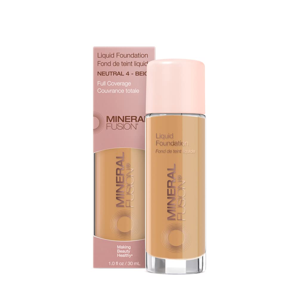 Base Mineral Fusion, Cobertura Total, Neutra, 4, Vegana, 30 Ml - Venta Internacional.