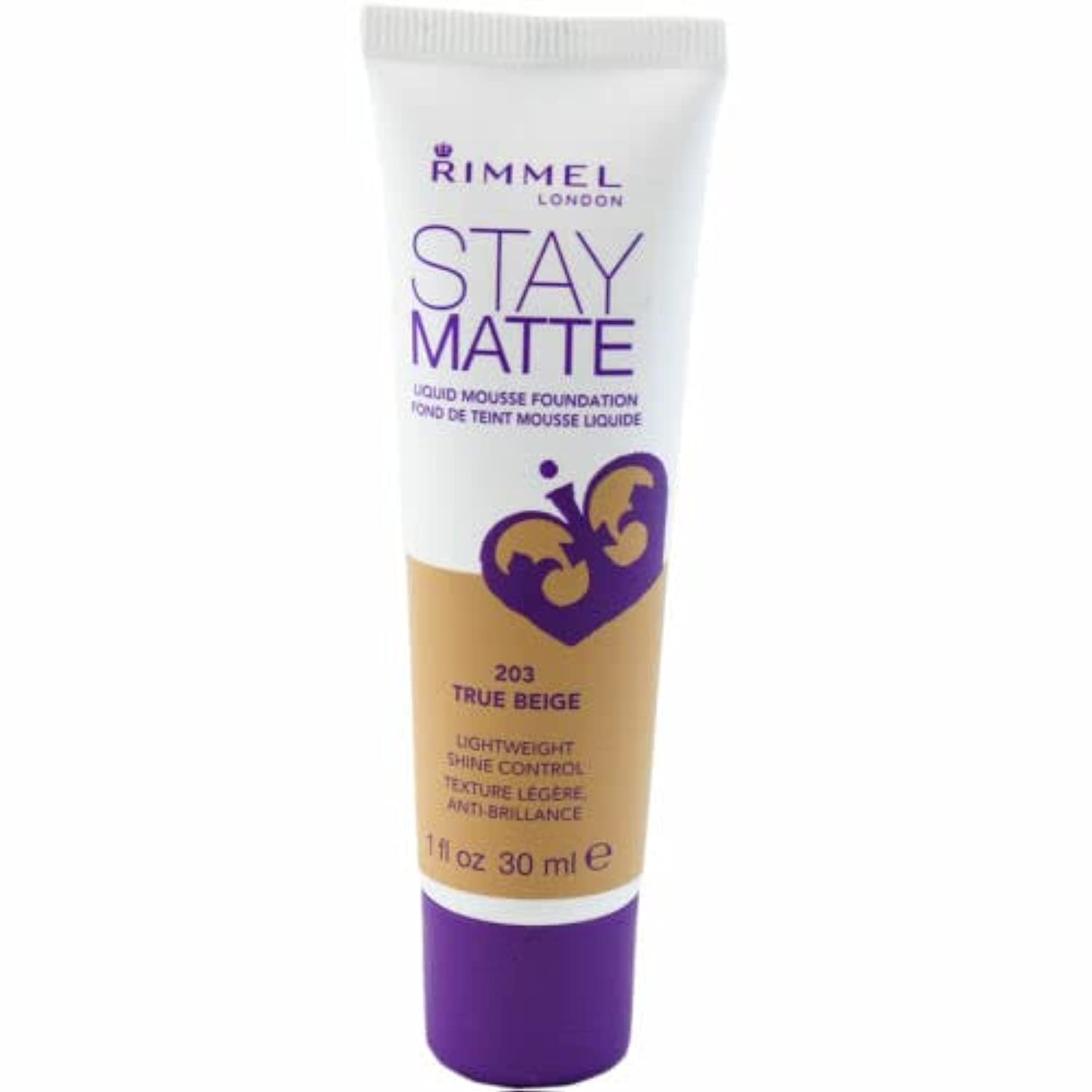 Foto 2 pulgar | Mousse Líquida Foundation Rimmel London Stay Matte 203 True Beige - Venta Internacional.