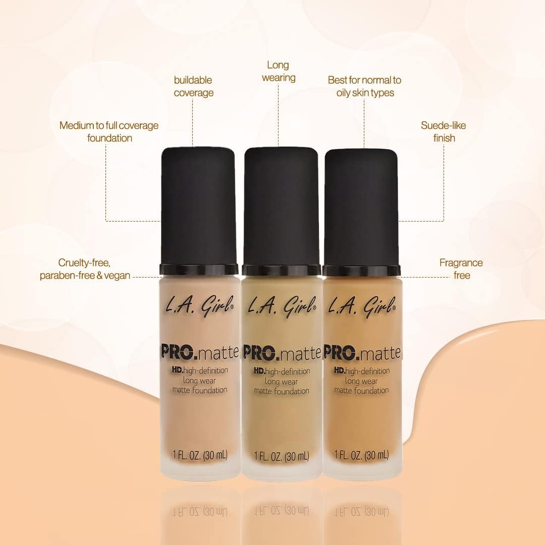 Foto 4 pulgar | Base L.a. Girl Pro Matte Caramel, Cappuccino Glm684, 30 Ml - Venta Internacional.