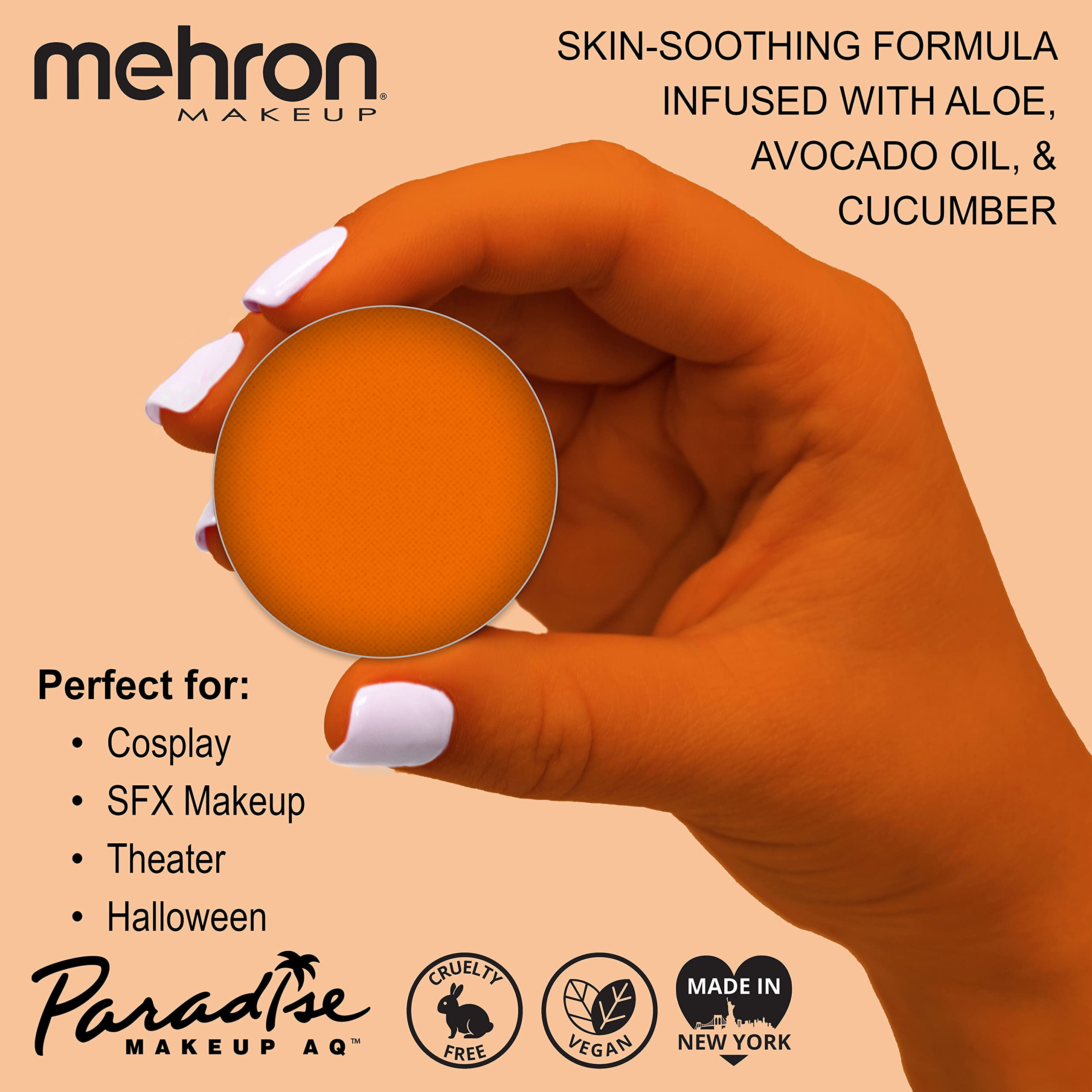 Foto 3 pulgar | Pintura Facial Y Corporal Mehron Paradise Makeup Aq Refill, 7 Ml, Naranja - Venta Internacional.