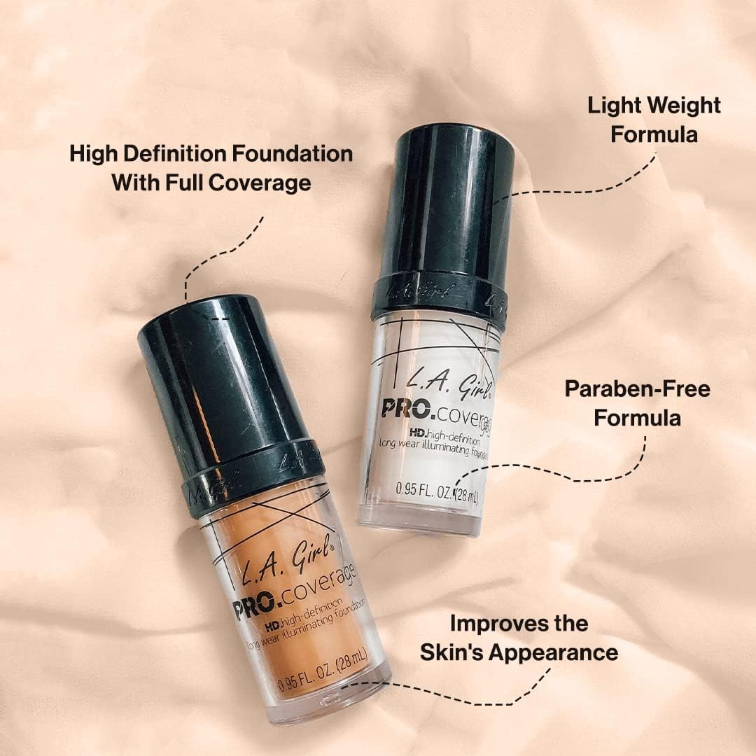Foto 4 pulgar | Liquid Foundation L.a. Girl Pro Coverage Bronceado, 28 Ml - Venta Internacional.