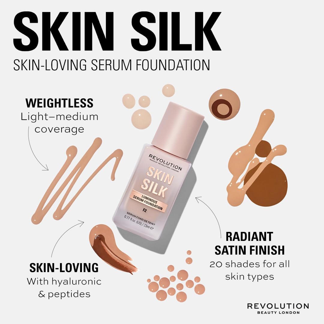 Foto 6 pulgar | Base De Maquillaje En Sérum Revolution Skin Silk F9 Medium - Venta Internacional.