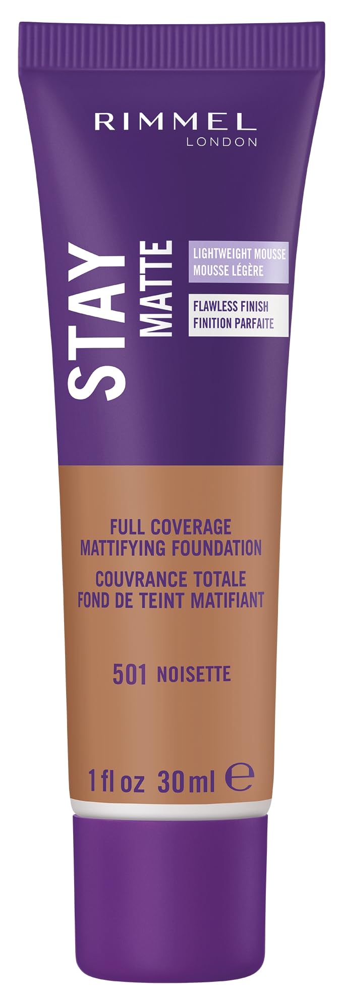 Foto 2 pulgar | Mousse Líquida Foundation Rimmel London Stay Matte, 30 Ml, 501 - Venta Internacional.