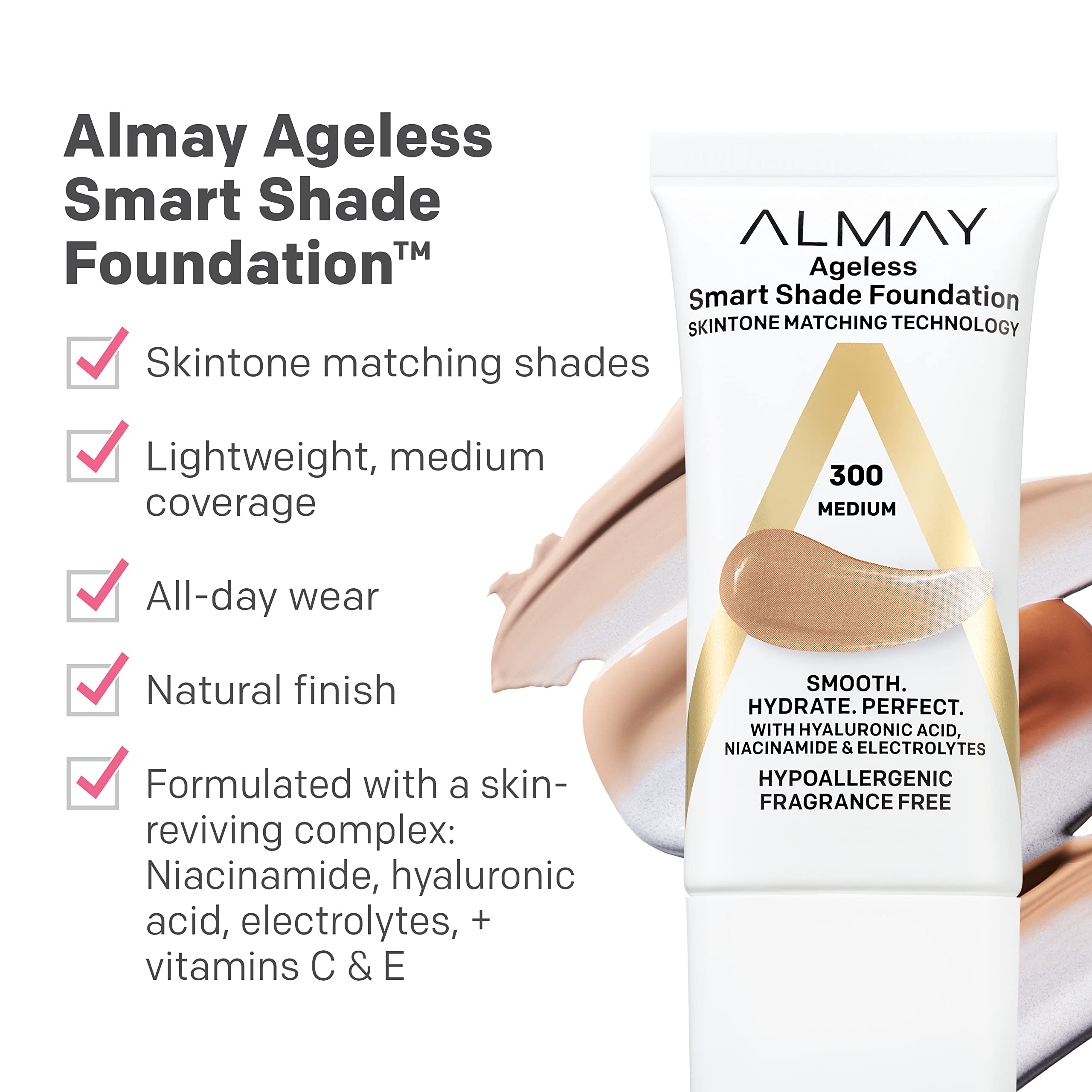 Foto 4 pulgar | Base De Maquillaje Almay Anti-aging Smart Shade 100 Light, 30 Ml - Venta Internacional.