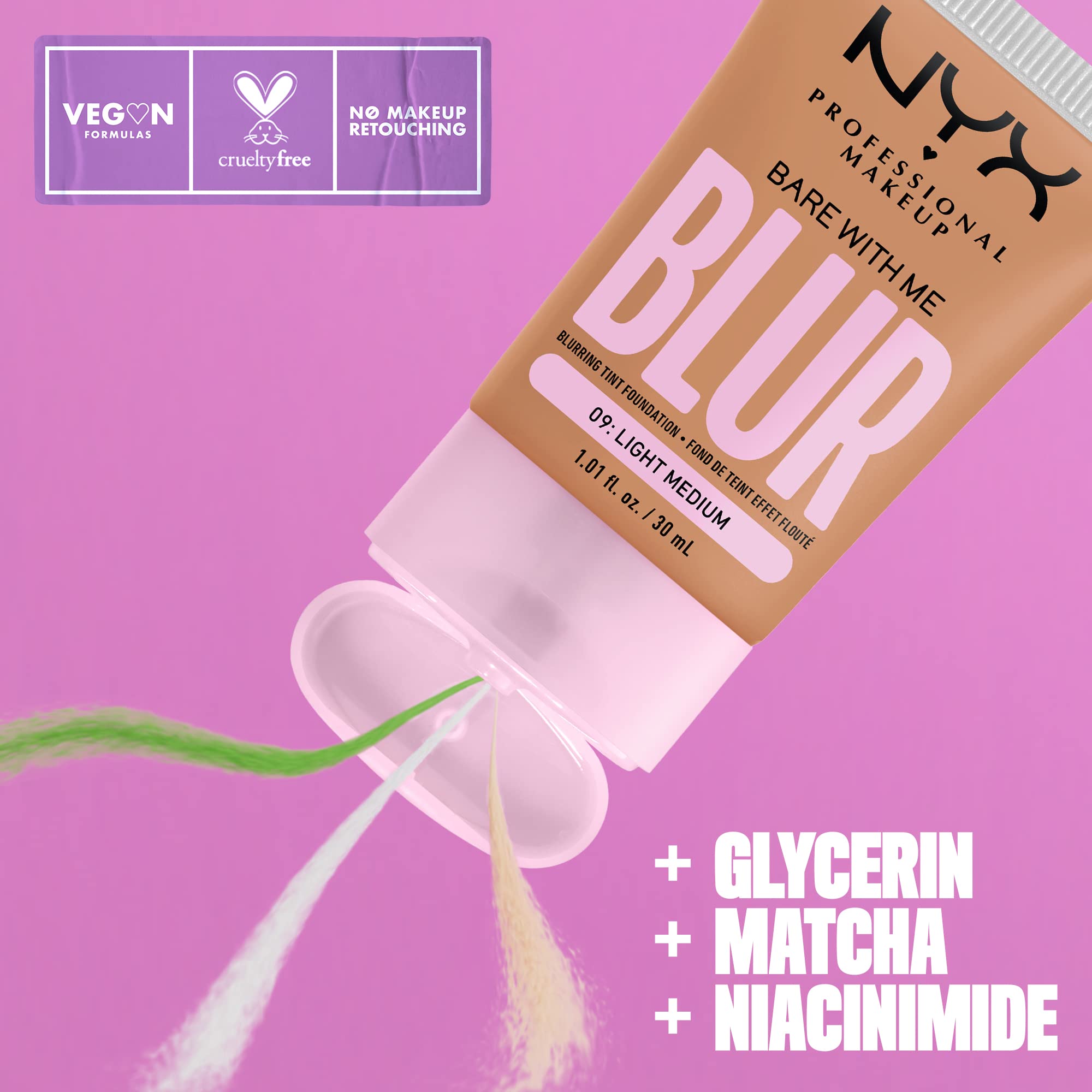 Foto 3 pulgar | Base Nyx Professional Makeup Bare With Me Blur Skin Tint - Venta Internacional.