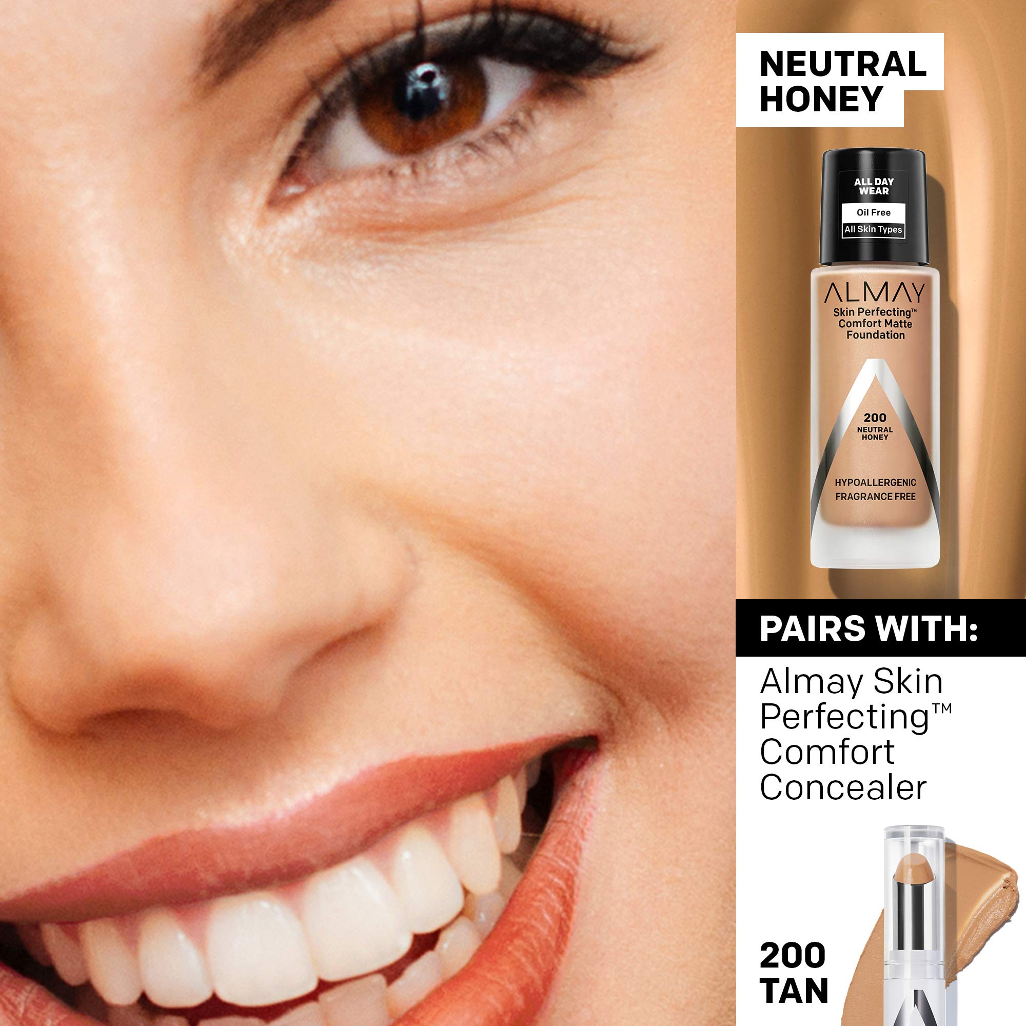 Foto 7 pulgar | Base Almay Skin Perfecting Comfort Matte, 30 Ml, Miel Neutra - Venta Internacional.