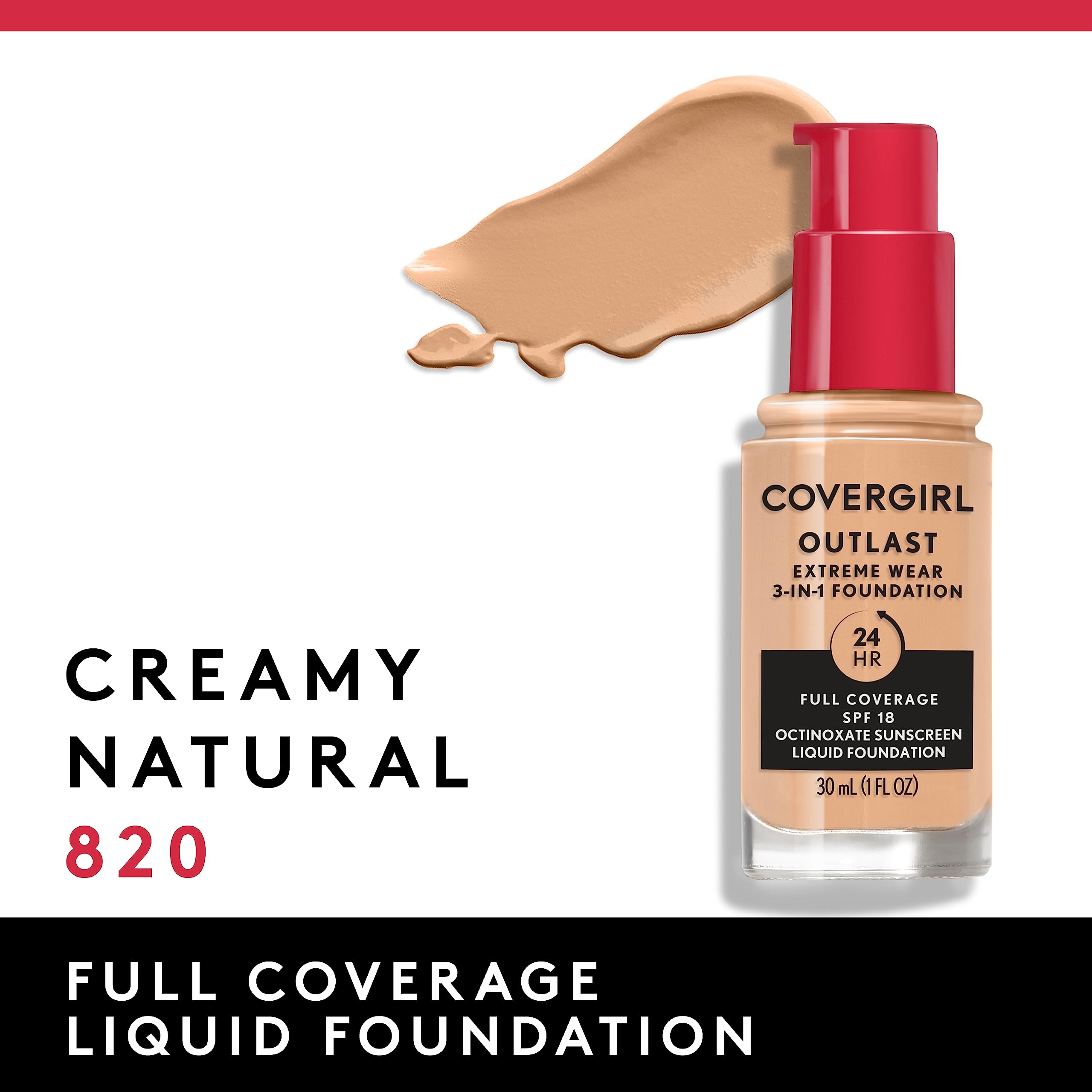 Foto 4 pulgar | Base De Maquillaje Líquida Covergirl Outlast Extreme Wear Spf18 30 Ml - Venta Internacional.