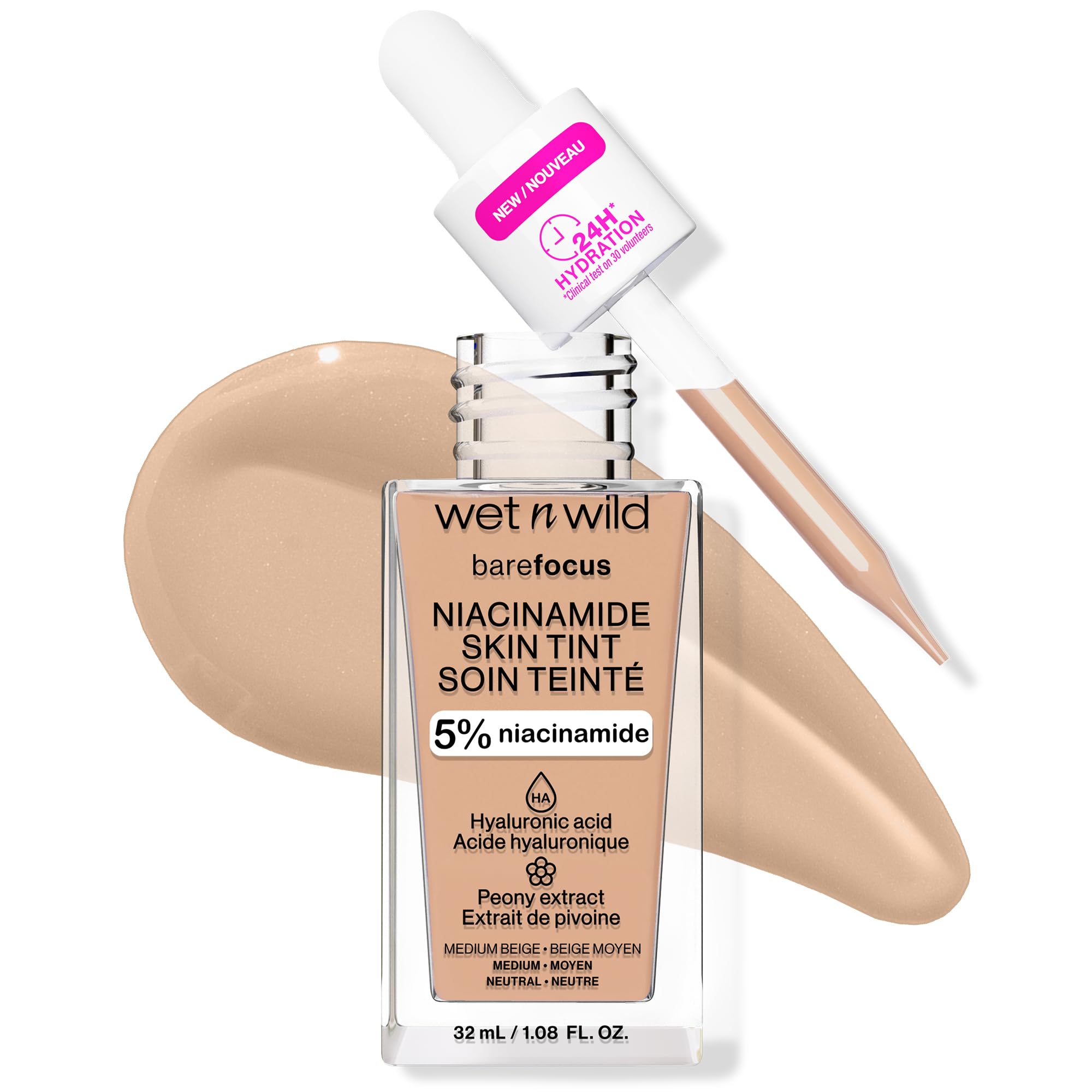 Foto 2 pulgar | Skin Tint Wet N Wild Bare Focus 5% Niacinamida Medium Beige - Venta Internacional.