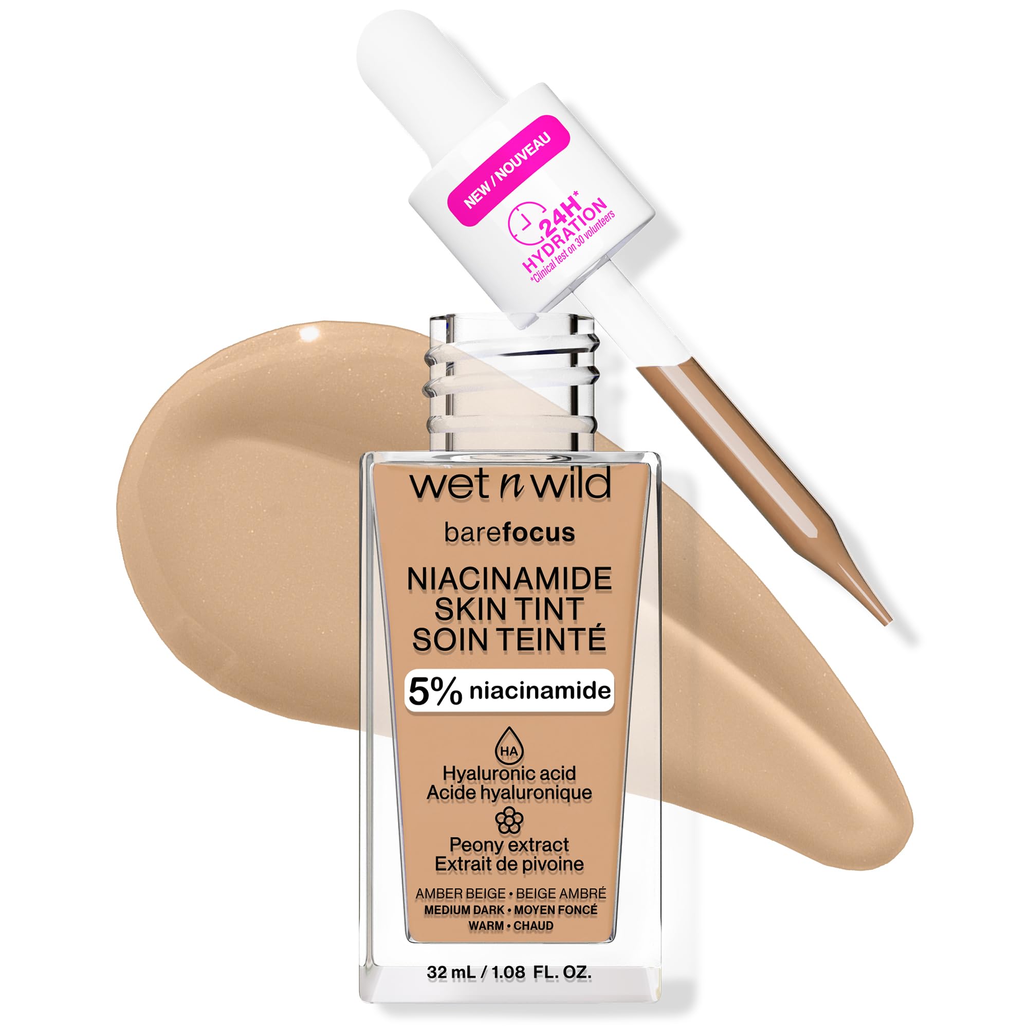 Foto 2 pulgar | Skin Tint Wet N Wild Bare Focus 5% Niacinamide Amber Beige - Venta Internacional.